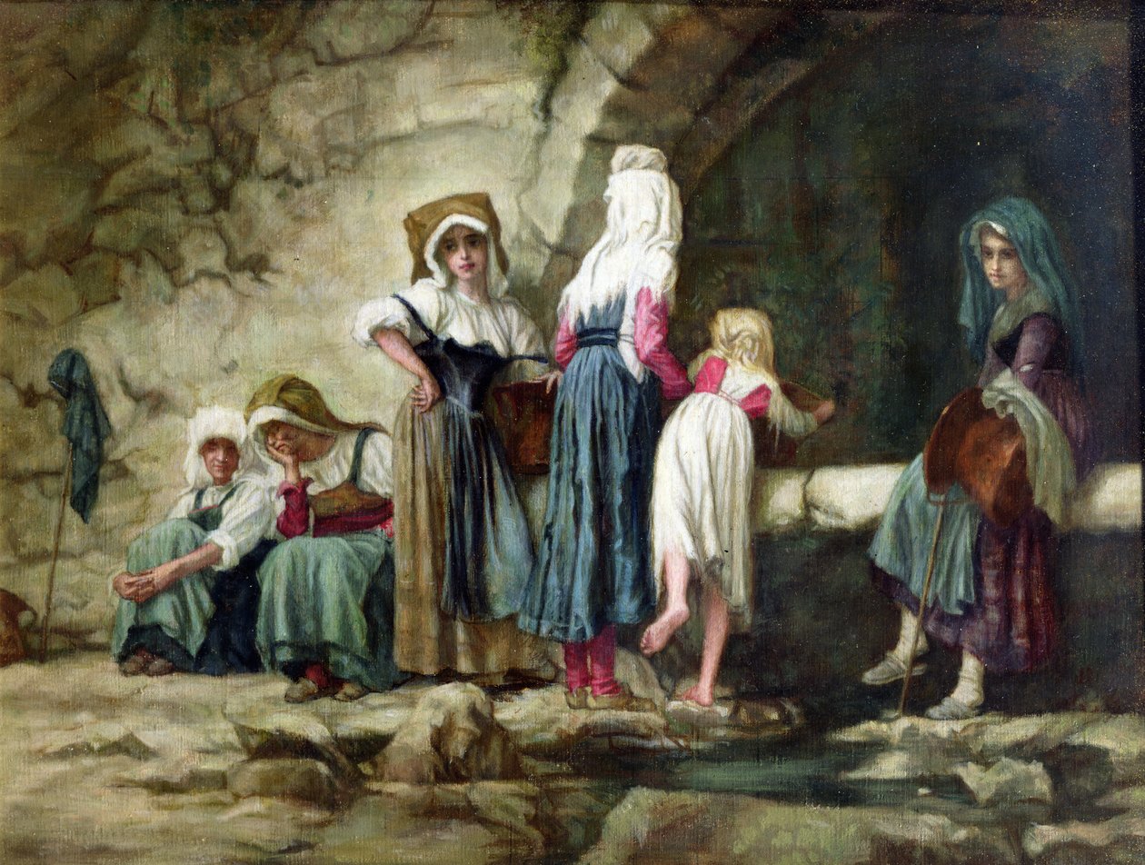 Chłopi przy fontannie autorstwa Antoine Auguste Ernest Herbert or Hebert