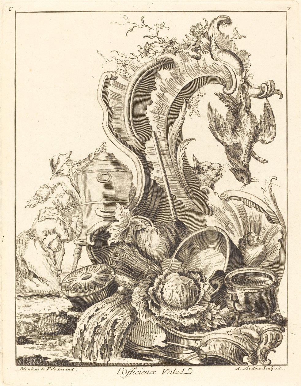 nieoficjalny kamerdyner autorstwa Antoine Aveline after Jean Mondon