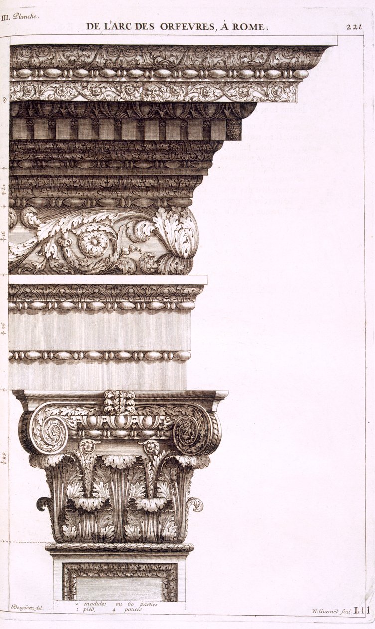 Łuk złotników i srebrników, Rzym, 1682 r. autorstwa Antoine Babuty Desgodets