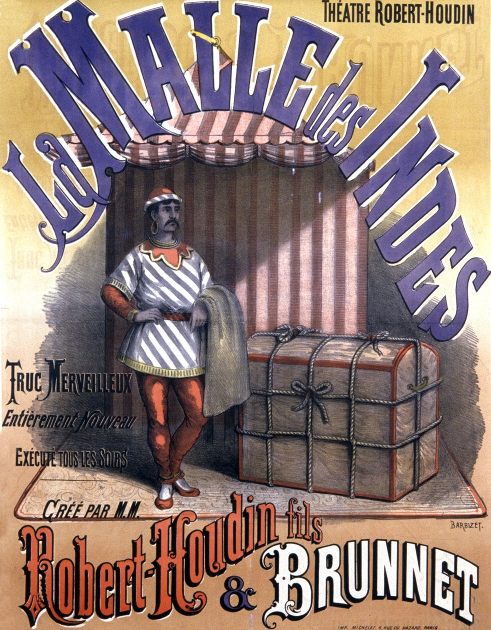 Pokaz magii syna Roberta Houdina i Brunneta, koniec XIX wieku (plakat) autorstwa Antoine Barbizet