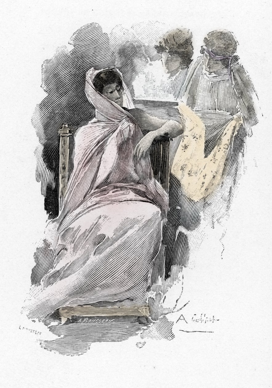 Odyseja Homera: Penelopa i jego zwolennicy (Odyseja Homera: Penelopa i jej słudzy) Ilustracja Antoine