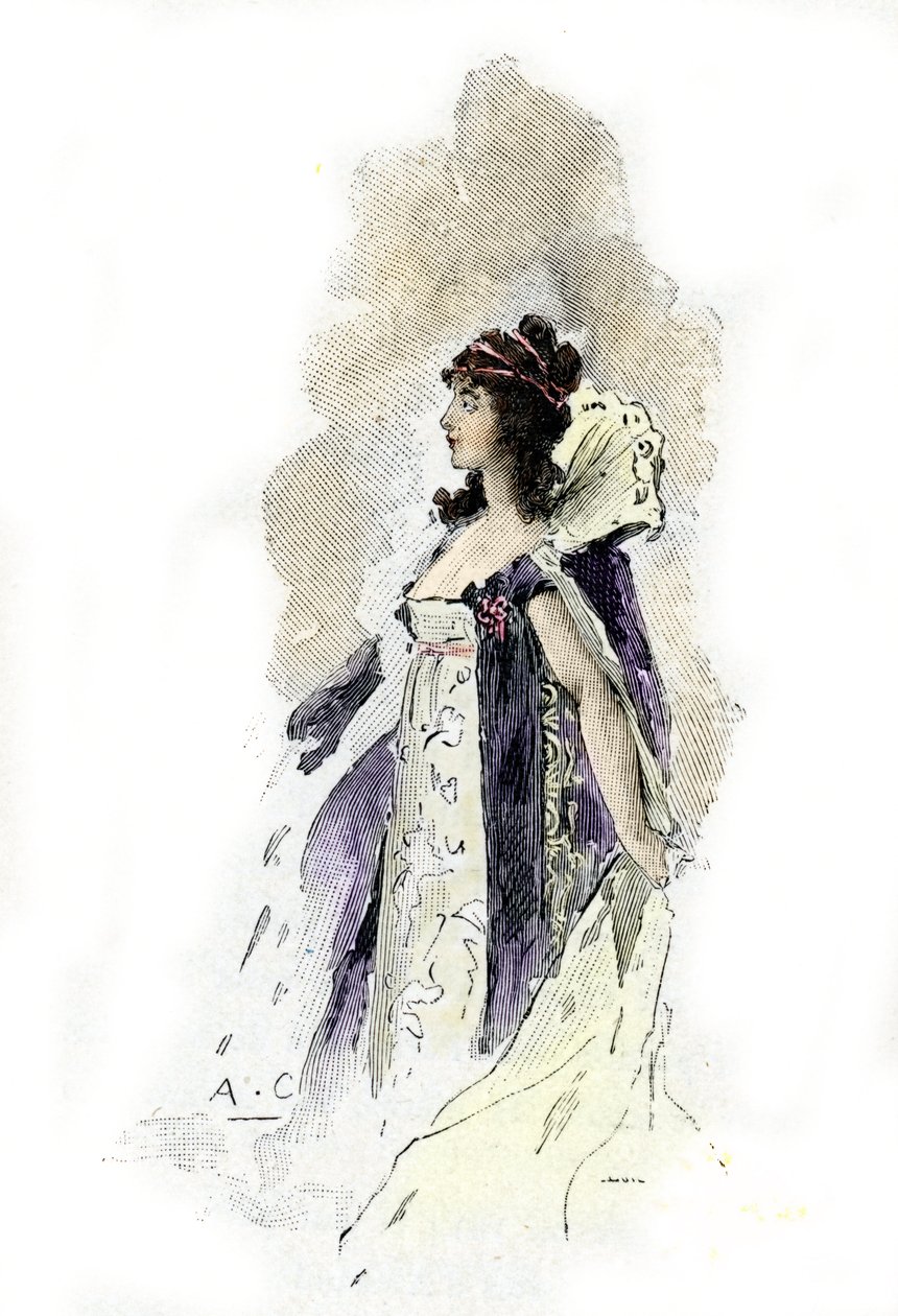 Portret Desiree Clary (1777-1860) królowej Szwecji w 1818 r. (Portret królowej Szwecji Desire Clary w 1818 r.) Rysunek Antoine