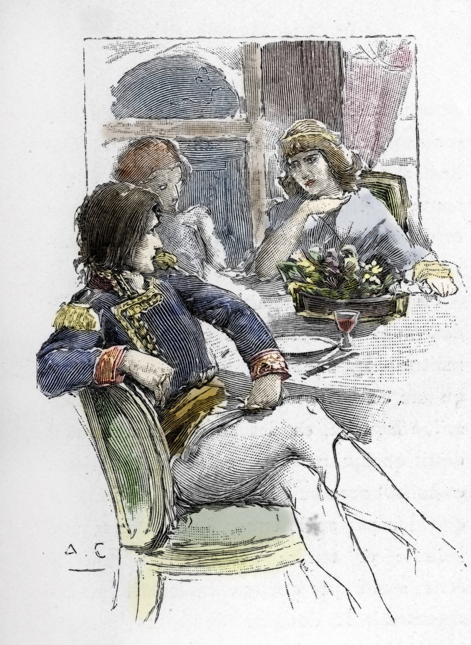 Śpiewaczka Giuseppina Grassini (1773-1850) była młoda w obecności Berthiera w pokoju pierwszego konsula Napoleona Bonaparte, który został jej kochankiem autorstwa Antoine Calbet