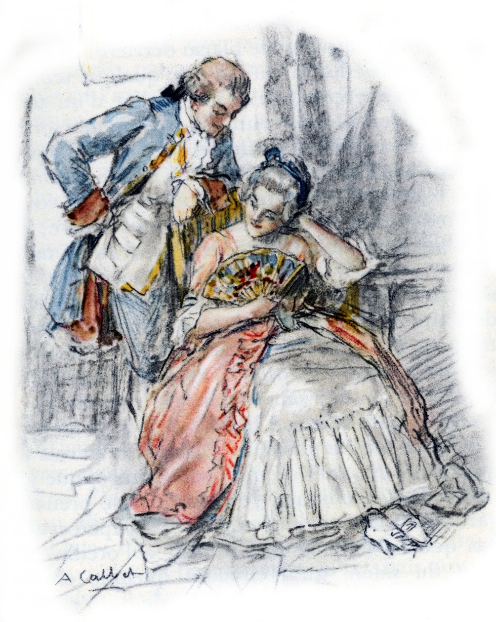 Werterowska dworzanin Mademoiselle de B, aby zapomnieć o Charlotte autorstwa Antoine Calbet