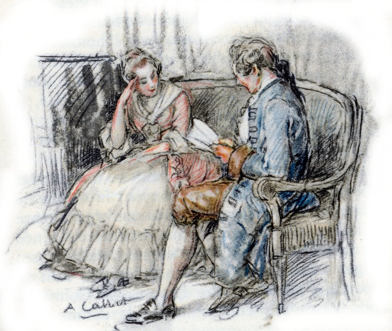 Werter czytający Charlotte ( autorstwa Antoine Calbet