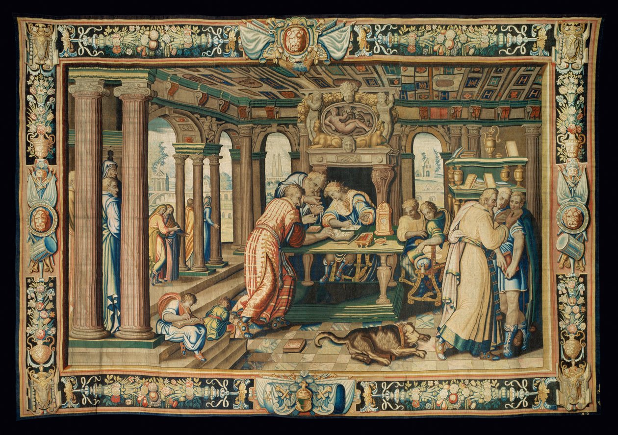Gobelin "Historia Artemizji", Paryż ... autorstwa Antoine Caron