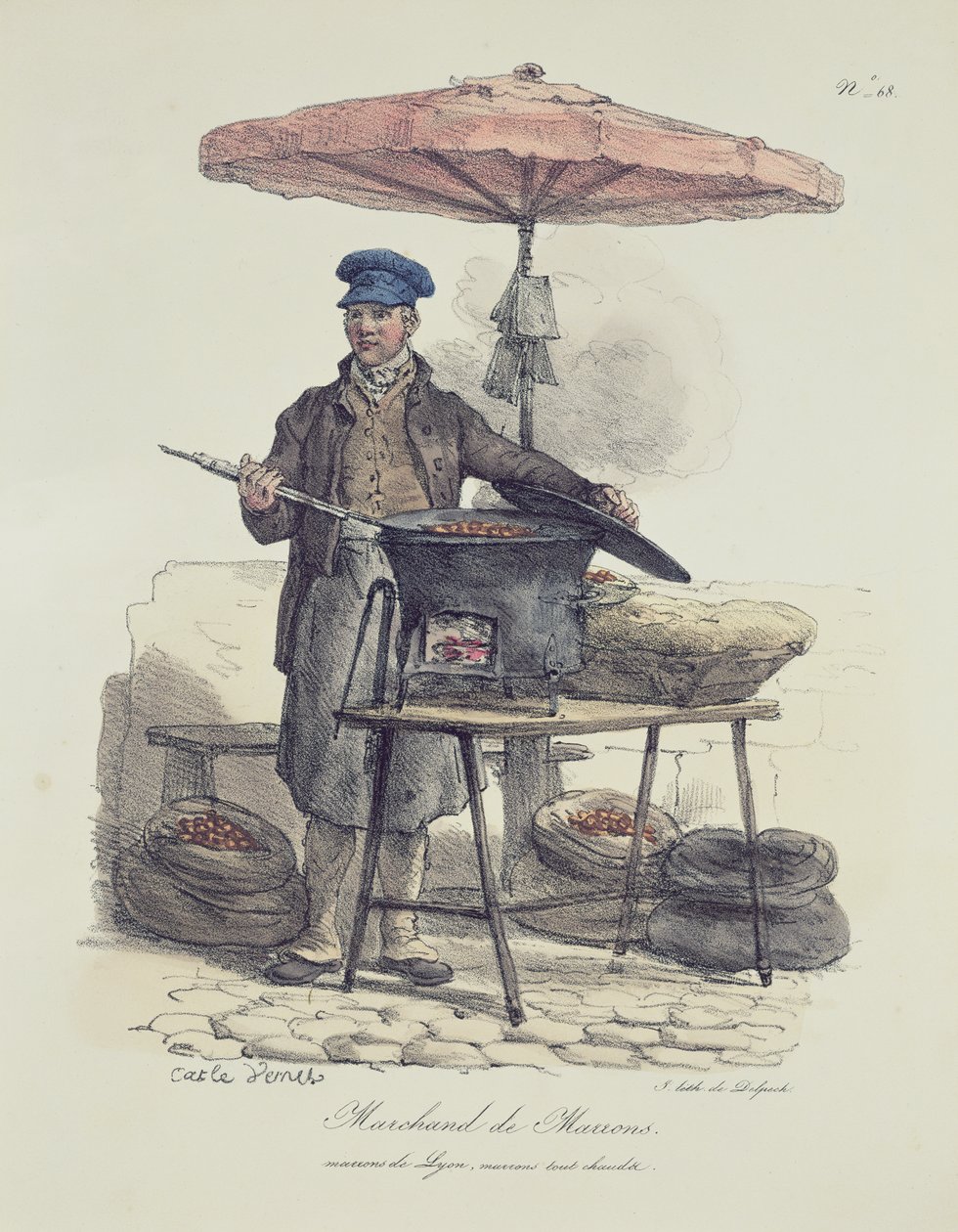 Sprzedawca kasztanów autorstwa Antoine Charles Horace Vernet