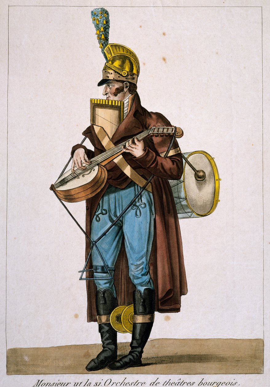 Muzyk uliczny, Carle Vernet (1758-1836), rycina, Francja autorstwa Antoine Charles Horace Vernet