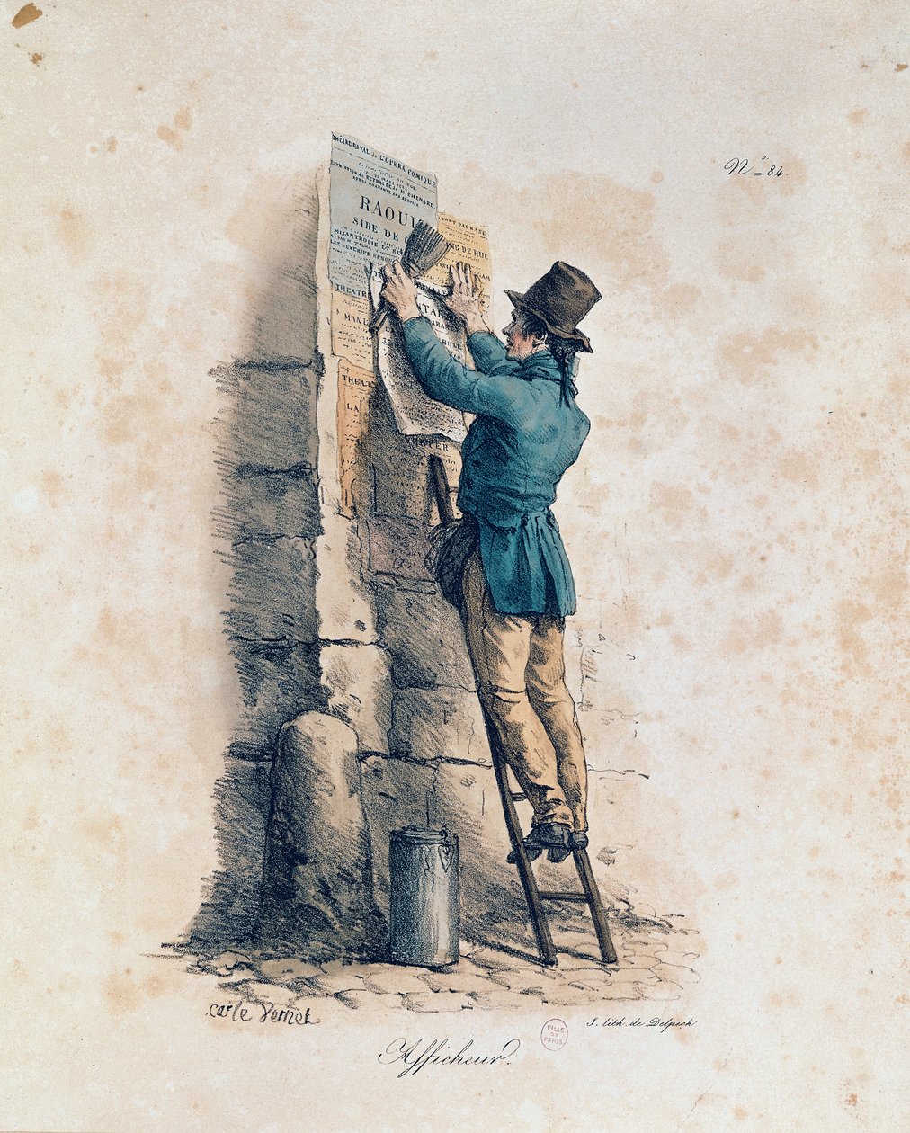 Rozlepiacz afiszów autorstwa Antoine Charles Horace Vernet