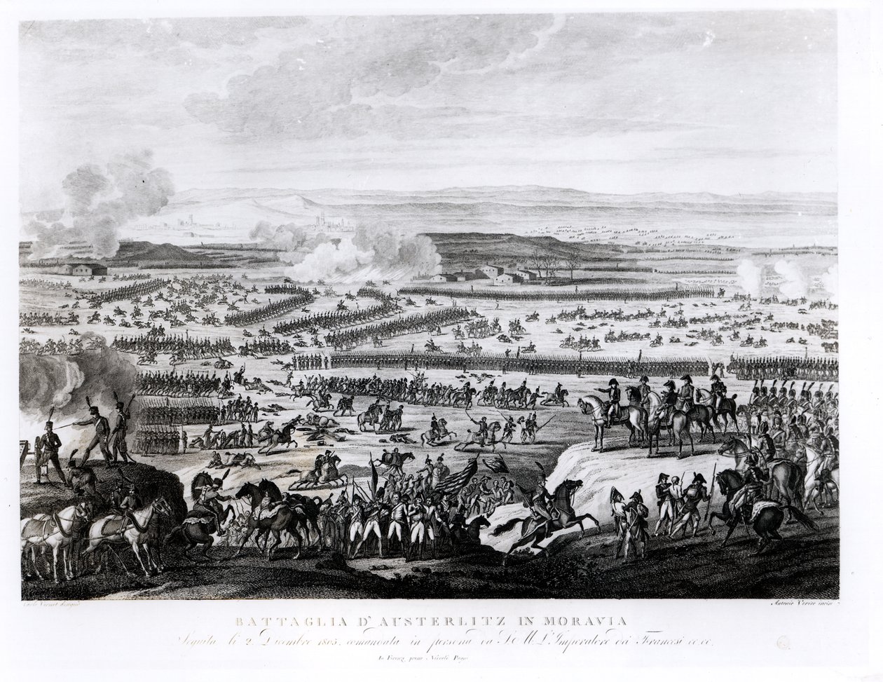 Bitwa pod Austerlitz na Morawach, 2 grudnia 1805, rytowana przez Antonio Verico (ur. ok. 1775) autorstwa Antoine Charles Horace Vernet