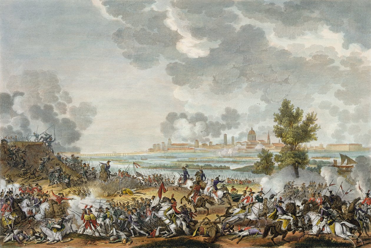 Bitwa pod S. Giorgio di Mantova, 29 Fructidor, rok 4 (wrzesień 1796) rytowana przez Jeana Duplessi-Bertaux (1747-1819) (akwatinta) autorstwa Antoine Charles Horace Vernet