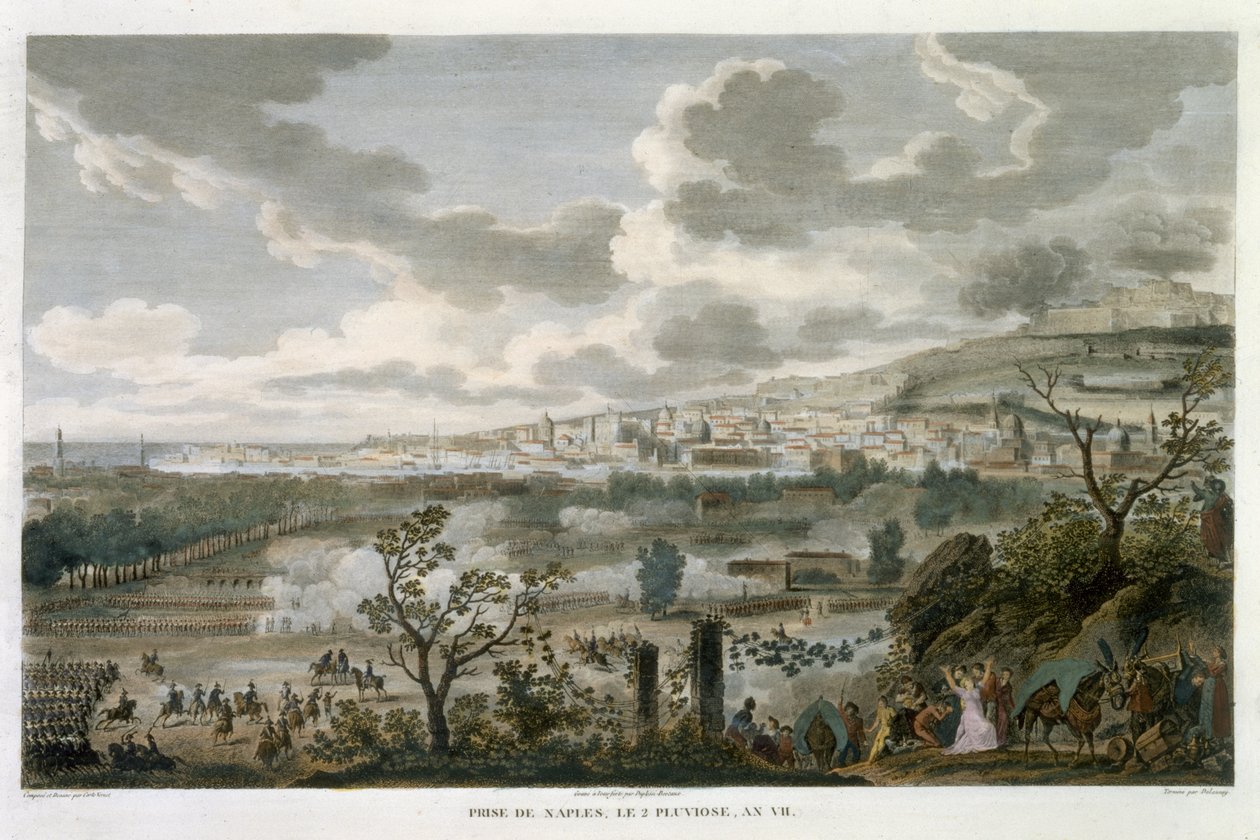 Zdobycie Neapolu, 2 Pluviose, Rok 7 (23 stycznia 1799) rytował Jean Duplessi-Bertaux (1747-1819) (akwatinta) autorstwa Antoine Charles Horace Vernet