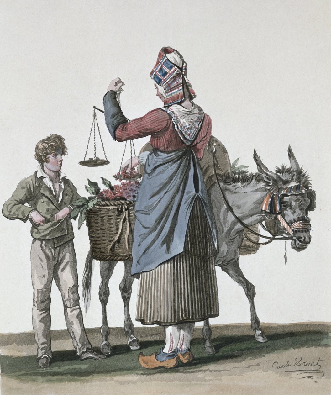 Sprzedawca czereśni autorstwa Antoine Charles Horace Vernet