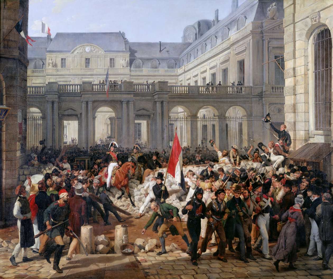 Książę Orleanu opuszcza Palais-Royal i udaje się do Hotel de Ville w dniu 31 lipca 1830, 1832 autorstwa Antoine Charles Horace Vernet