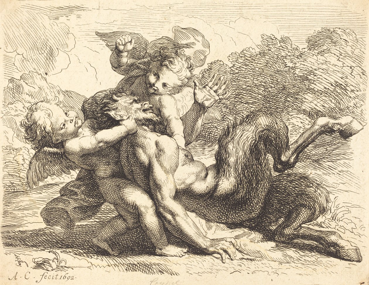 Pan Pokonany przez Putti autorstwa Antoine Coypel