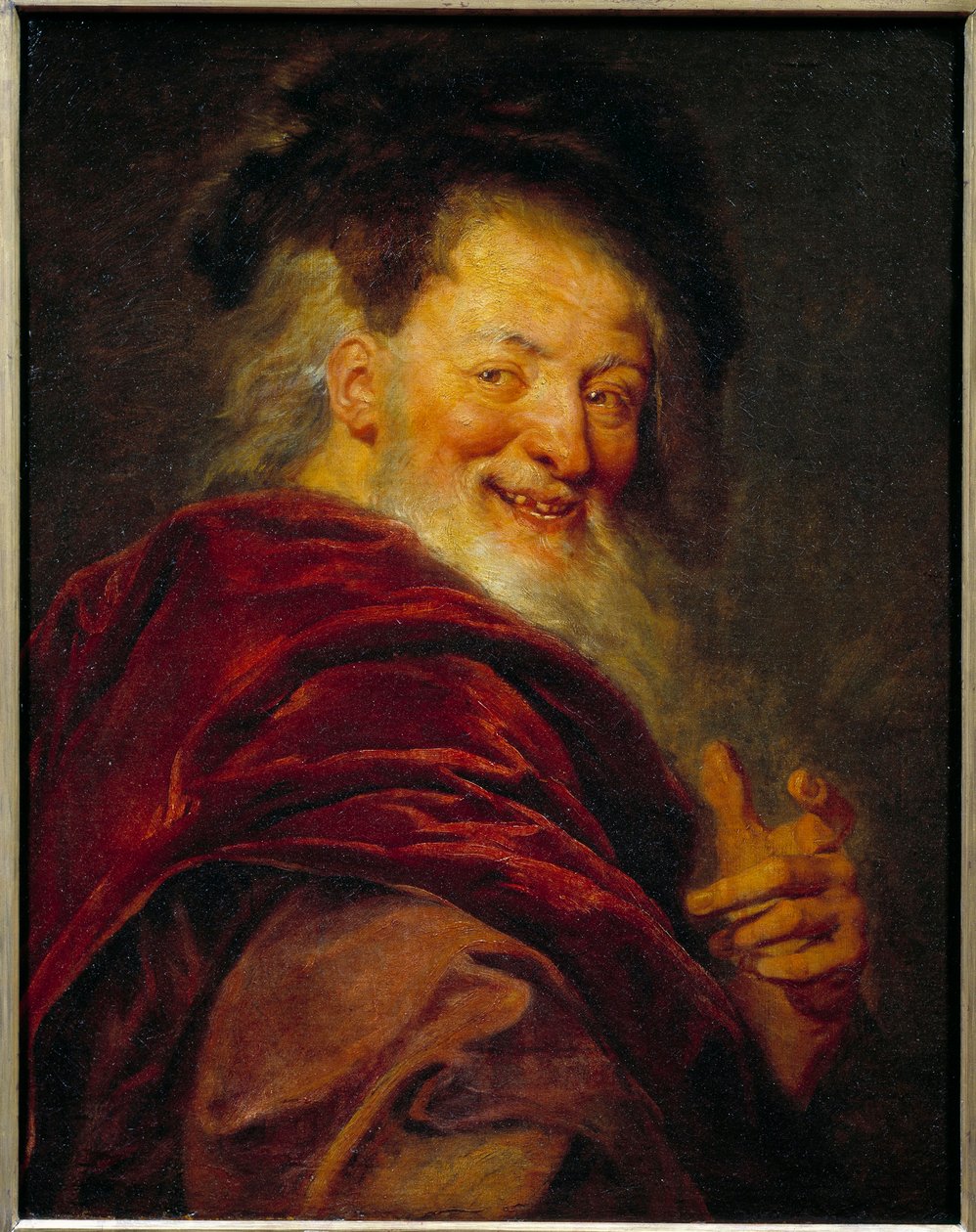 Portret Demokryty (460 - 370 pne) Greckiego filozofa. Obraz Antoine