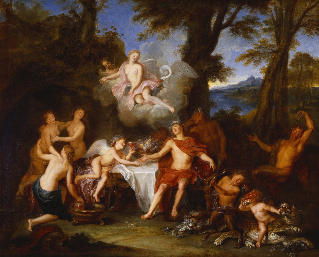 Sojusz Bachusa i Kupidyna, ok. 1702 (olej na płótnie) autorstwa Antoine Coypel