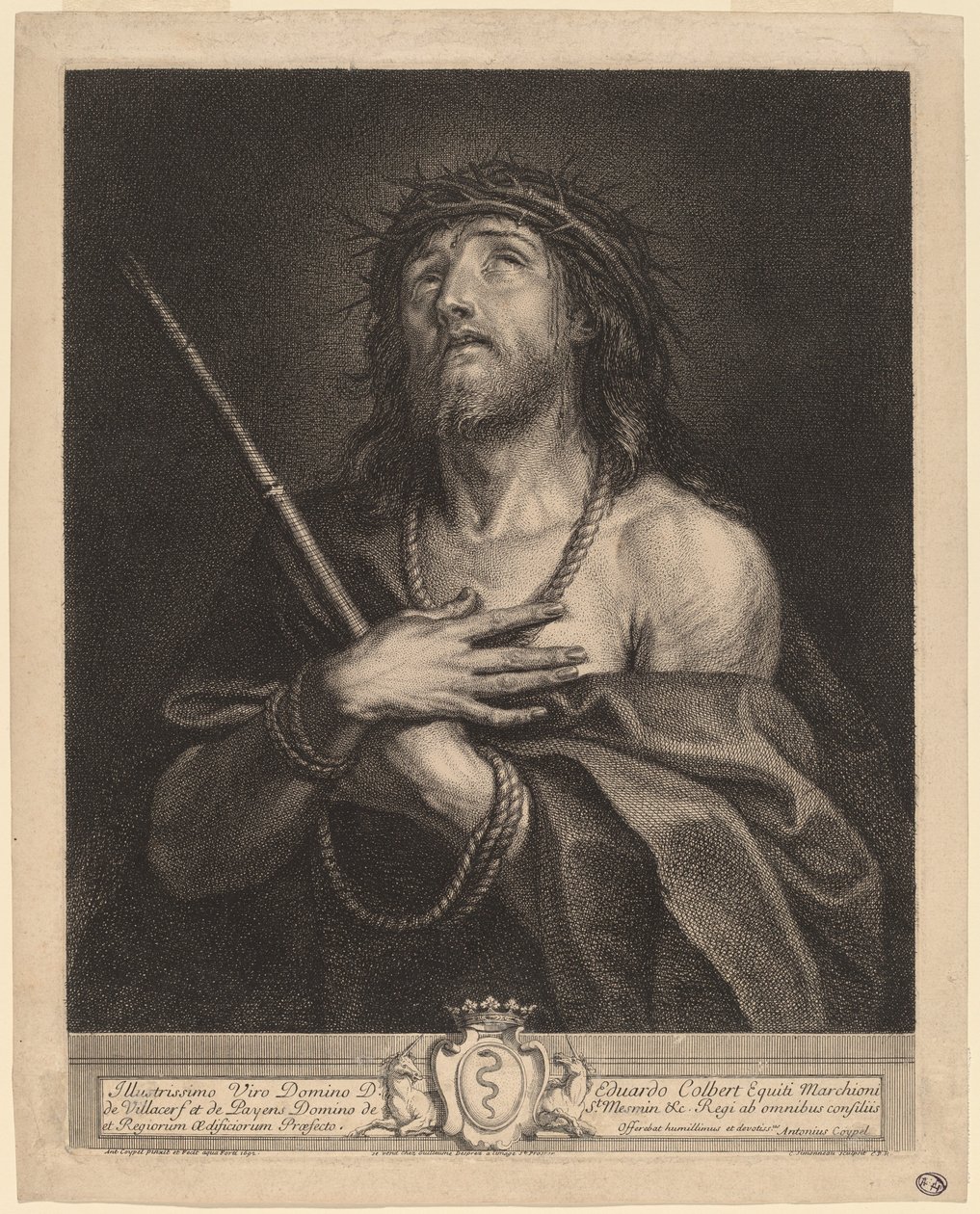 Chrystus jako Mąż boleści autorstwa Antoine Coypel, finished in engraving by Charles Simonneau