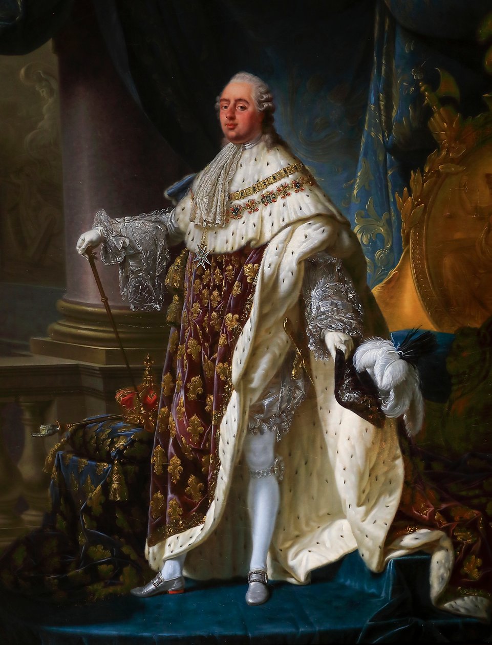 Ludwik XVI w stroju koronacyjnym autorstwa Antoine François Callet