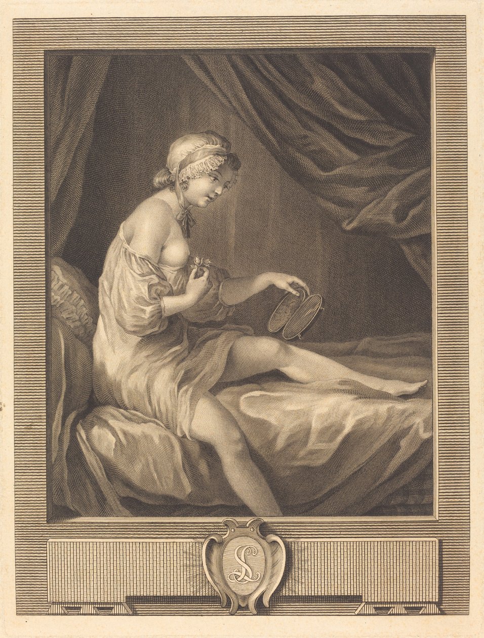 Porównanie Rosebud autorstwa Antoine Francois Dennel after Gabriel Jacques de Saint Aubin