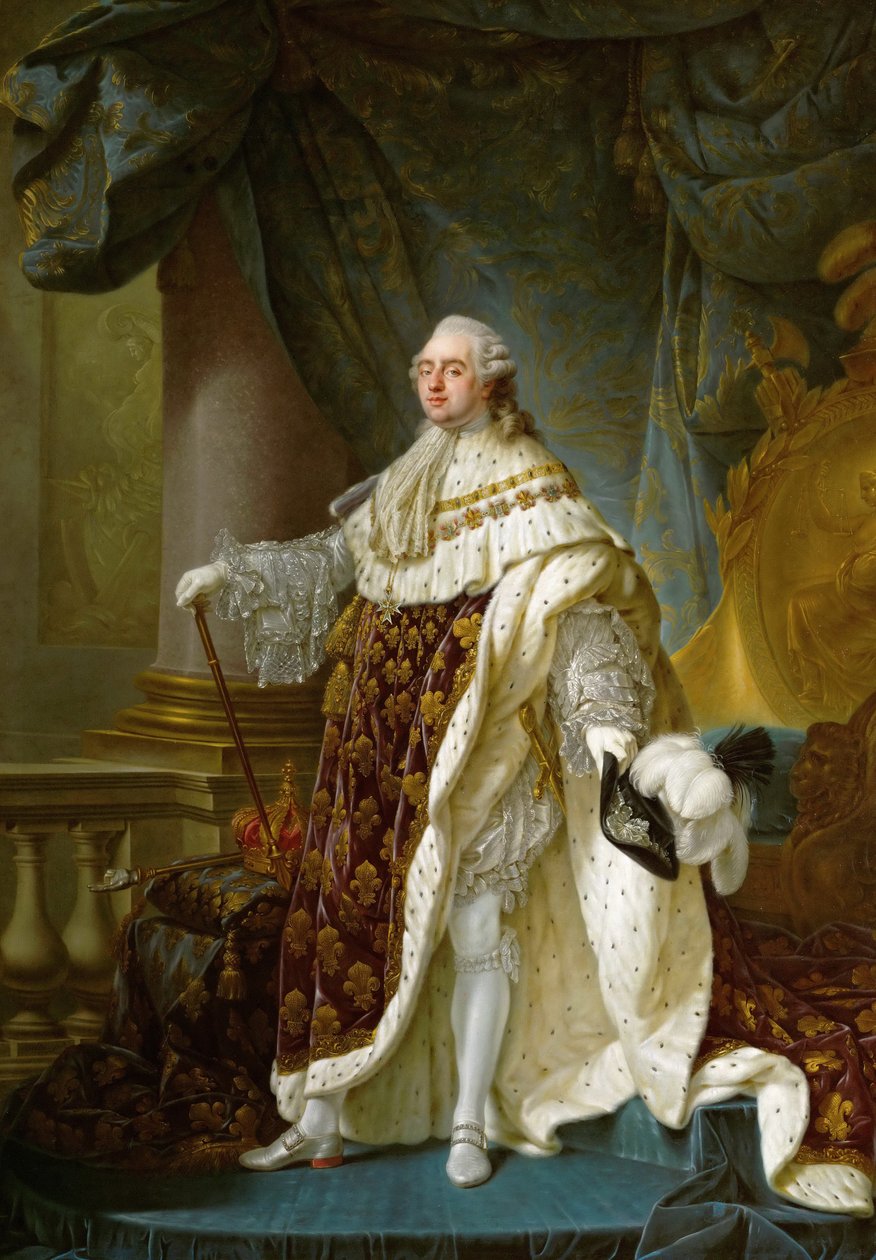 Portret króla Ludwika XVI 1754-1793 w szatach koronacyjnych, 1779 autorstwa Antoine François Callet