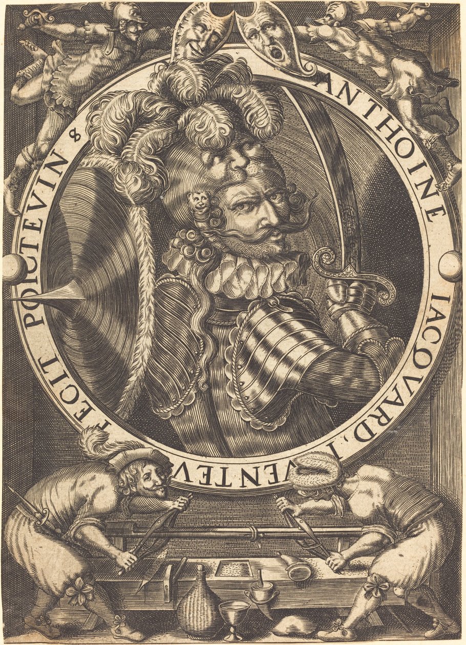 Autoportret (Karta Handlowa Anthoine Jacquard) autorstwa Antoine Jacquard