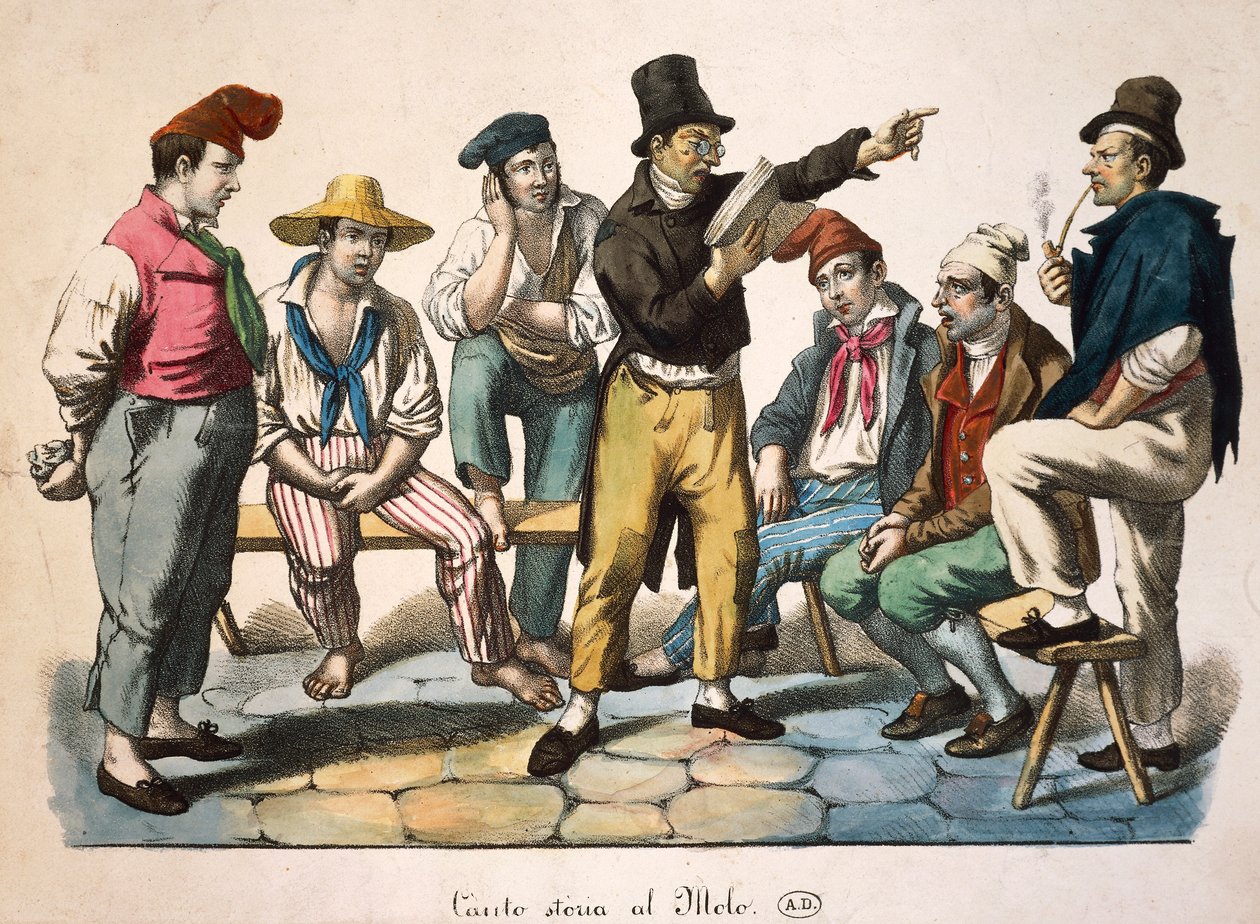 Opowiadacz na przystani, autor Antoine-Jean-Baptiste Thomas (1791-1834), druk, Francja autorstwa Antoine Jean Baptiste Thomas