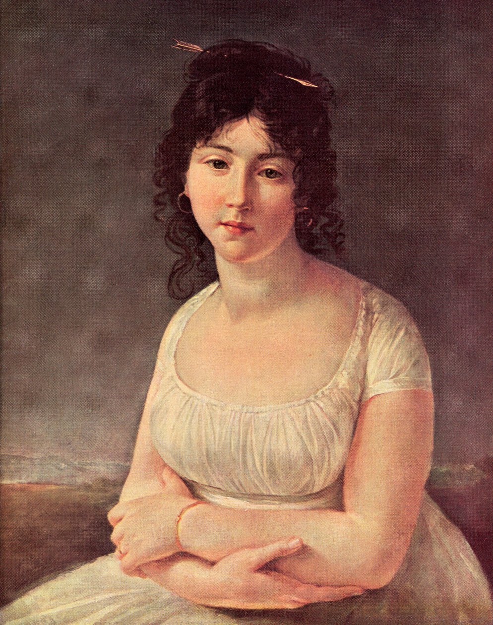 Madame Poussielgue w wieku 23 lat w 1797 r. (druk) autorstwa Antoine Jean (after) Gros