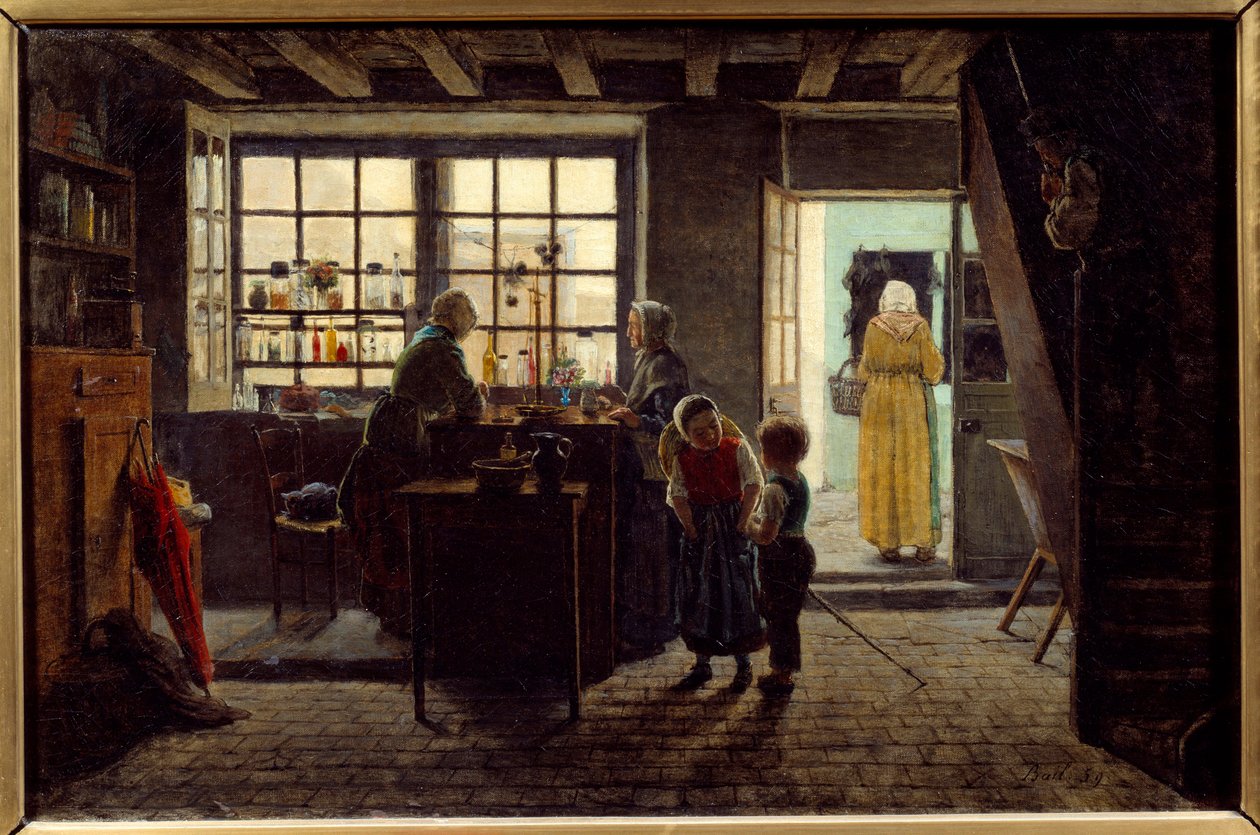 Wnętrze sklepu Malarstwo Antoine Jean Bail (1830-1918) 1859 Lyon, Muzeum Sztuk Pięknych autorstwa Antoine Jean Bail