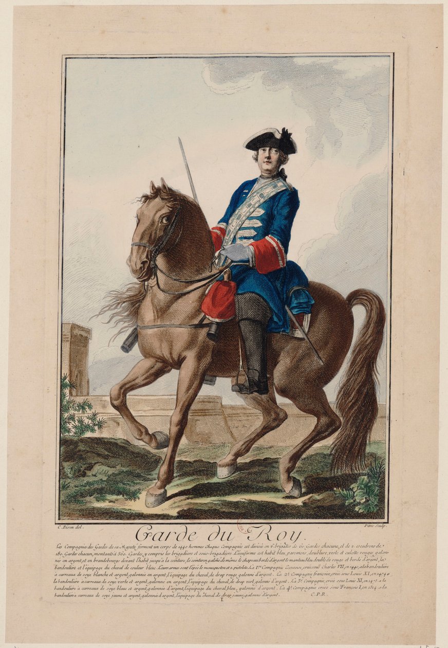 Ochroniarz króla Garde du roi, 1756. autorstwa Antoine Jean De Fehrt