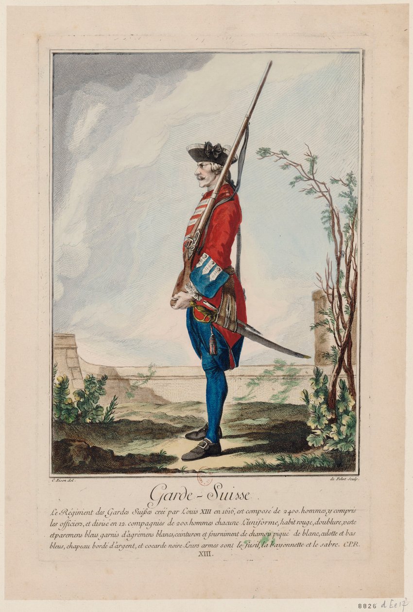 Gwardia Szwajcarska Gwardia Szwajcarska, 1756. autorstwa Antoine Jean De Fehrt