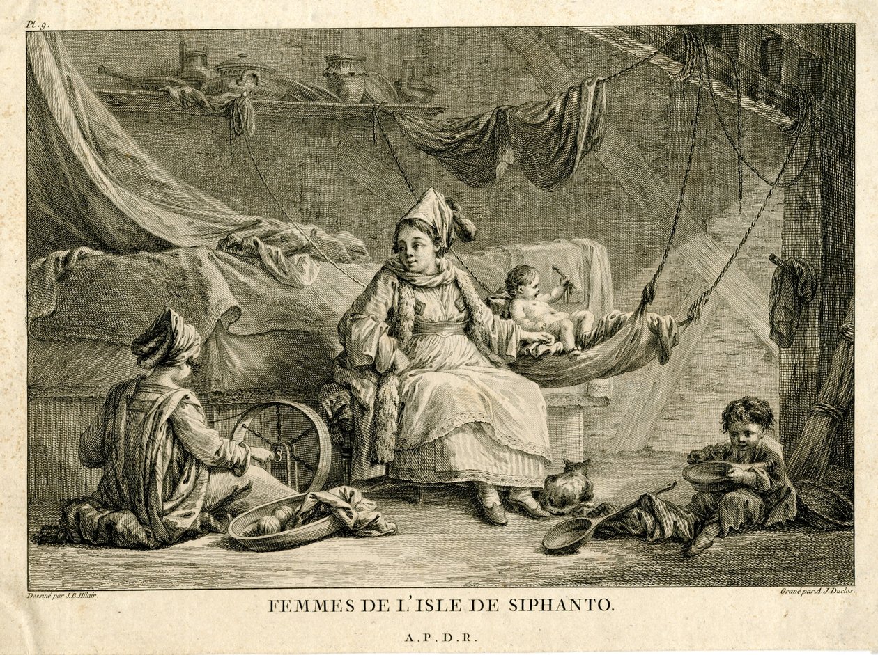 Kobiety z wyspy Siphanto, wg Jean-Baptiste Hilair (1753-1822) autorstwa Antoine Jean Duclos