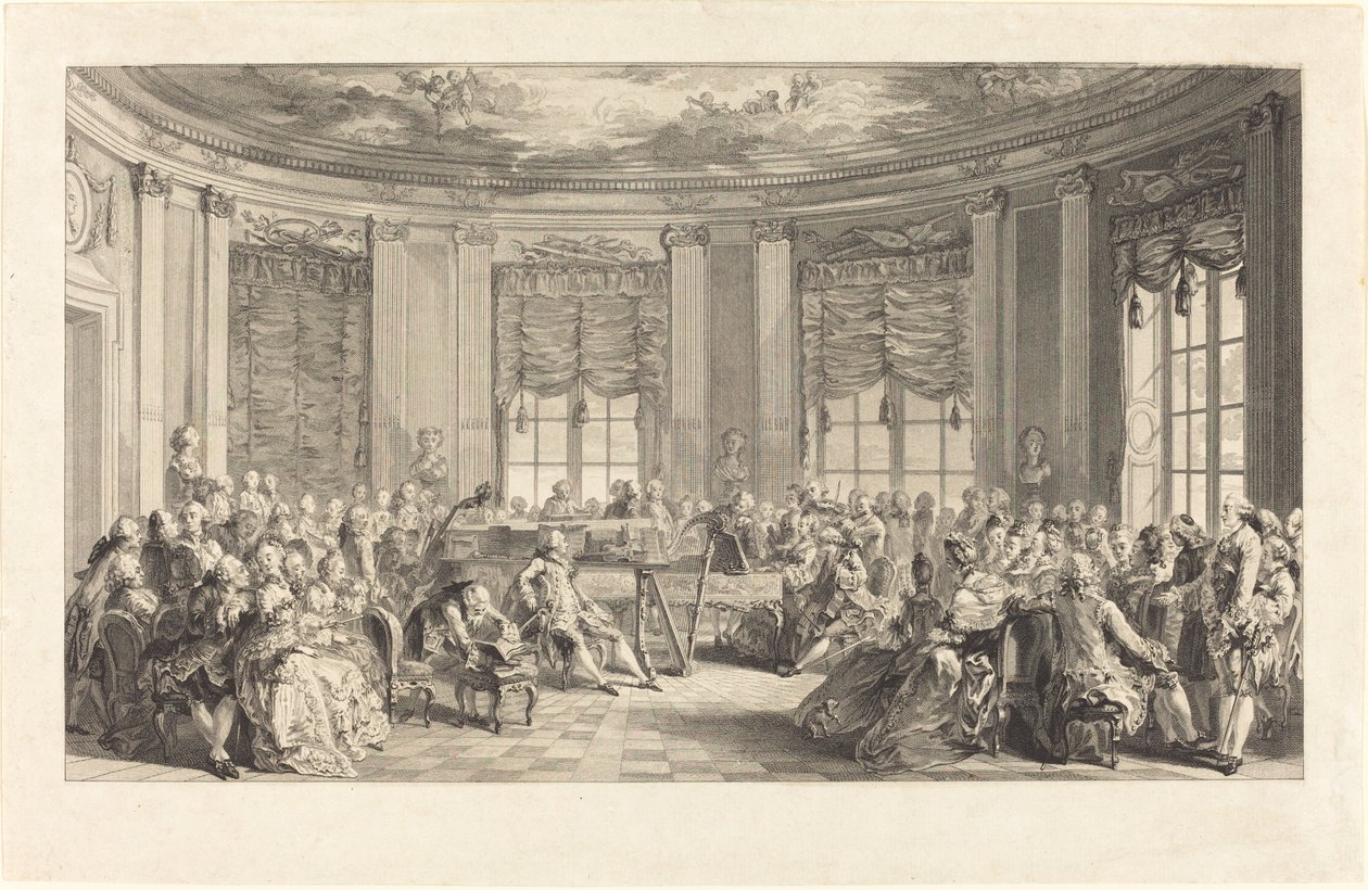 Koncert autorstwa Antoine Jean Duclos after Augustin de Saint Aubin