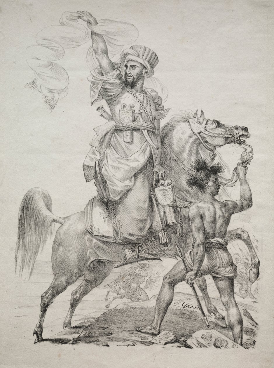 Wódz mameluków na koniu sygnalizujący pomoc autorstwa Antoine Jean Gros