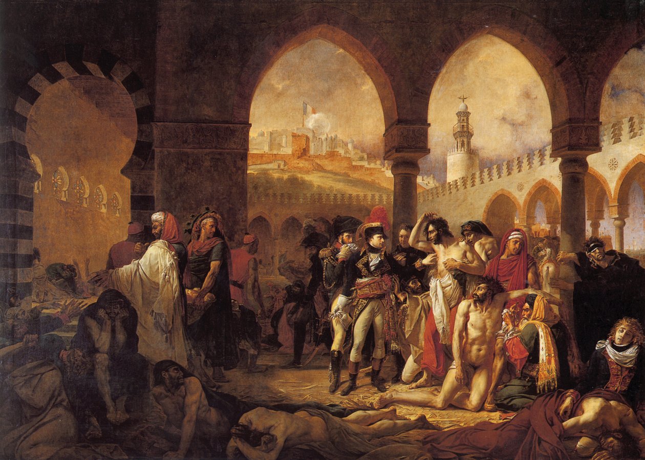 Bonaparte z wizytą w Pesthouse w Jaffa autorstwa Antoine Jean Gros