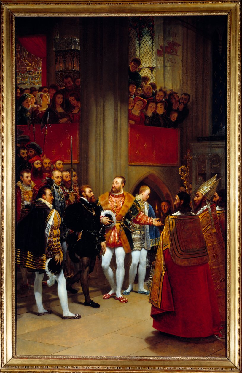 Karol V otrzymany przez Franciszka I w opactwie Saint Denis w 1540 r. Obraz Antoine Jean Gros (1771-1835) autorstwa Antoine Jean Gros