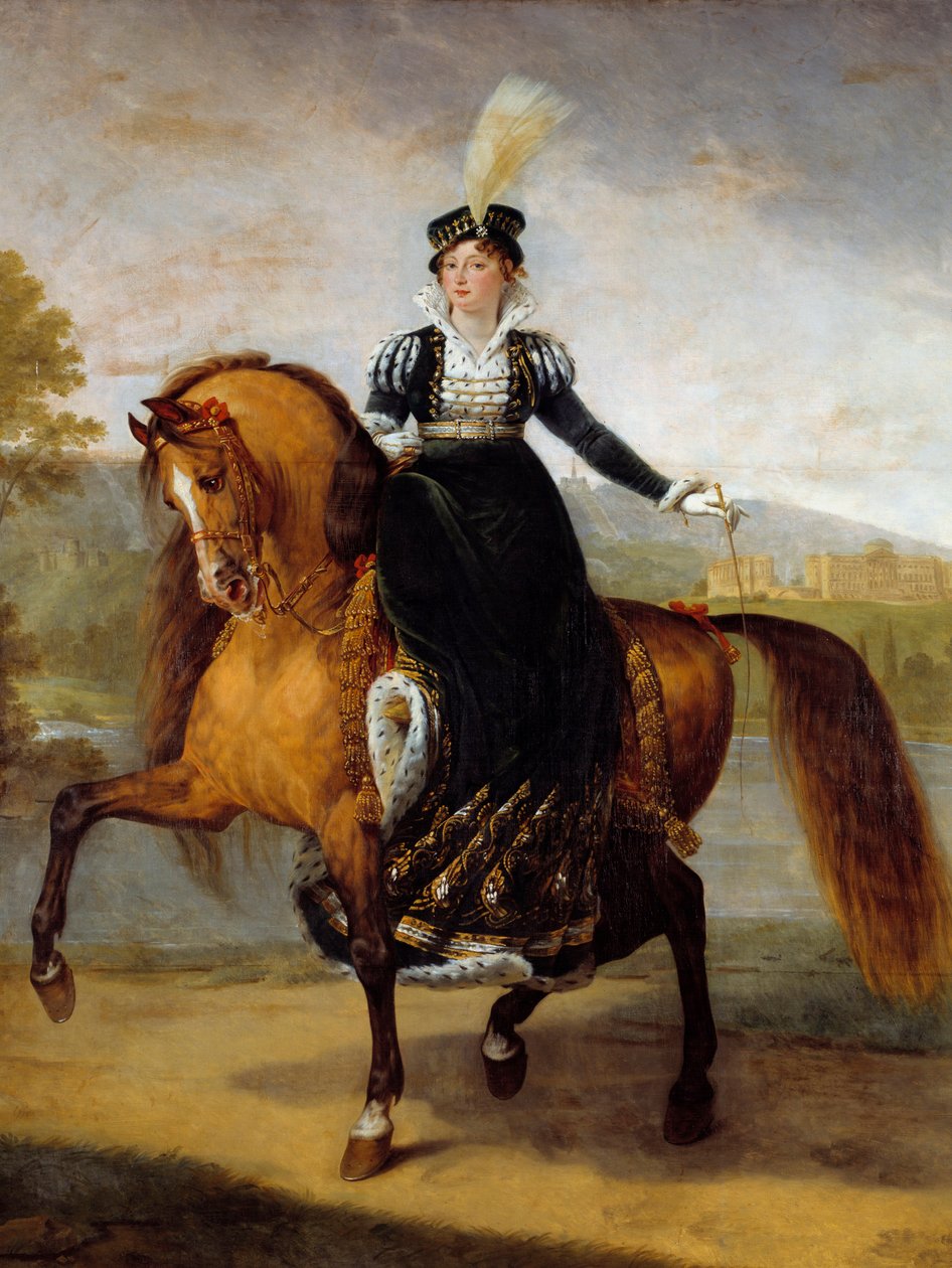 Portret konny Katarzyny Wirtembergii, żony Hieronima Bonaparte, królowej Wesfalii (1783-1835). Obraz Antoine Jean Gros (1771-1835) autorstwa Antoine Jean Gros