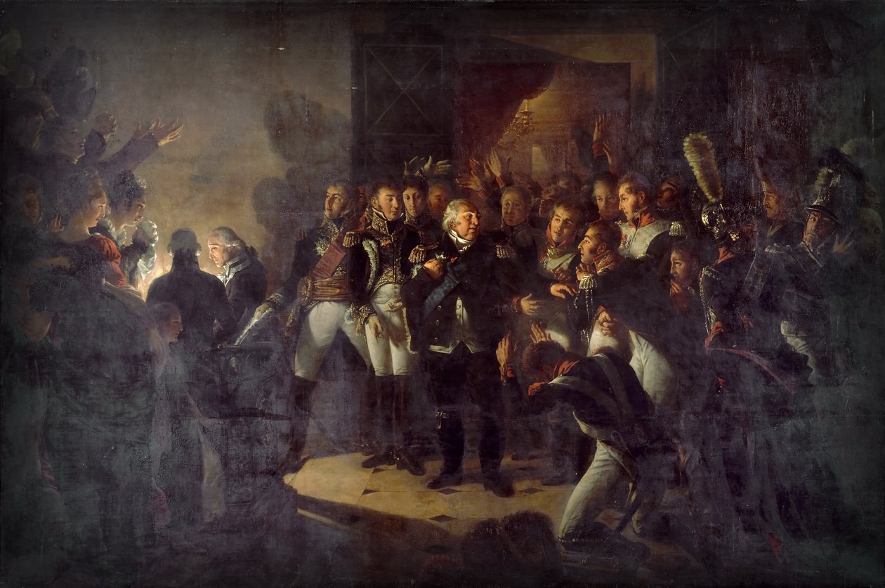 Ludwik XVIII opuścił Tuileries w nocy 20 marca 1815 r. autorstwa Antoine Jean Gros