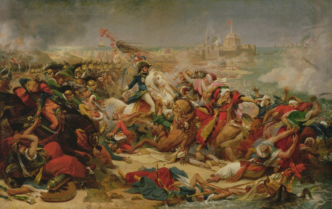 Murat pokonujący armię turecką pod Aboukir 25 lipca 1799 r., ok. 1805 r. (olej na płótnie zamontowany na pokładzie) autorstwa Antoine Jean Gros
