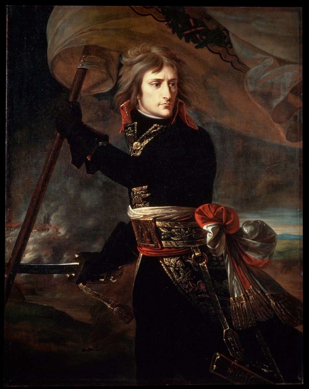 Napoleon Bonaparte na moście w Arcole, 1797. autorstwa Antoine Jean Gros