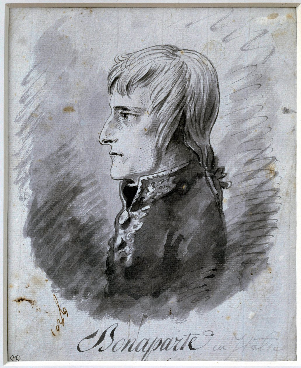 Portret Napoleona Bonaparte (1769-1821), generała naczelnego armii włoskiej Rysunek piórem i atramentem autorstwa Antoine-Jeana Grosa (1771-1835) XIX wiek. Słońce 0,21 x 0,16 m Paryż, musee du Louvre autorstwa Antoine Jean Gros
