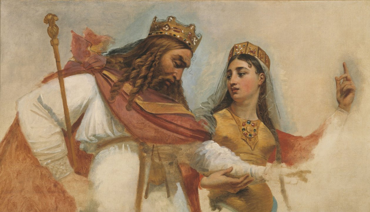 Szkic kopuły Panteonu (kościół Sainte-Geneviève): Clovis i Clotilde, około 1811 (olej) autorstwa Antoine Jean Gros