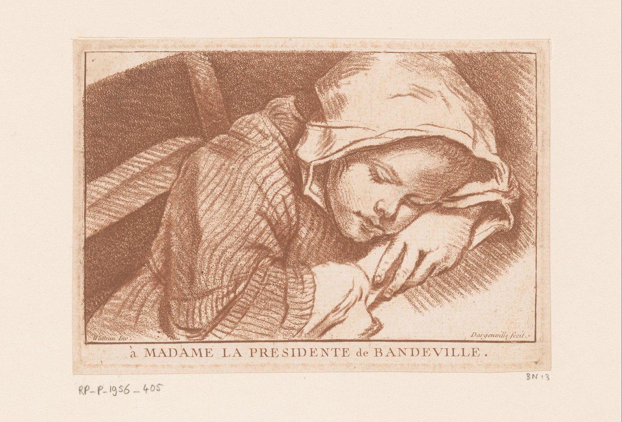 śpiąca dziewczyna autorstwa Antoine Joseph Dezallier d