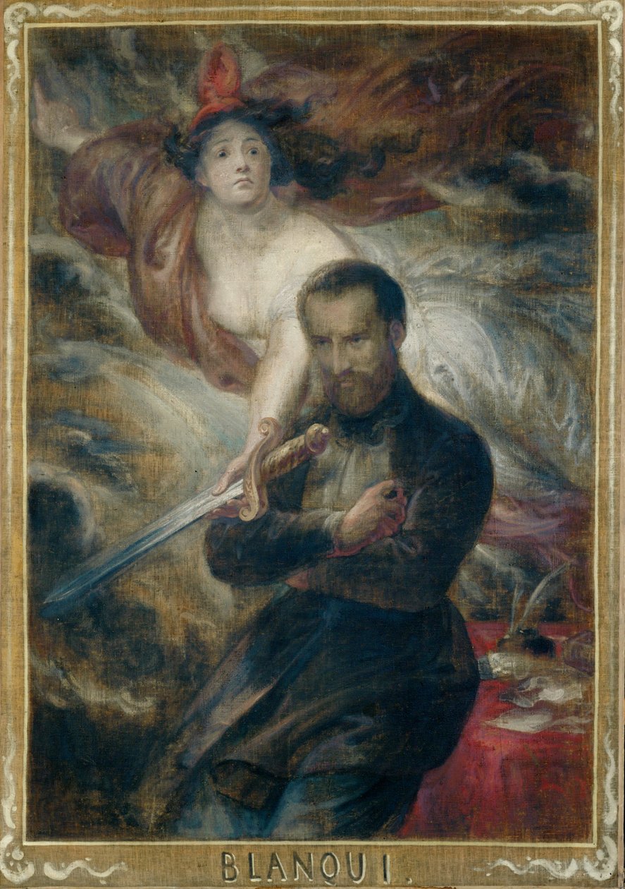 Auguste Blanqui, dziennikarz i rewolucjonista, członek Komuny z 1871 r. ... (obraz na płótnie) autorstwa Antoine Joseph Wiertz