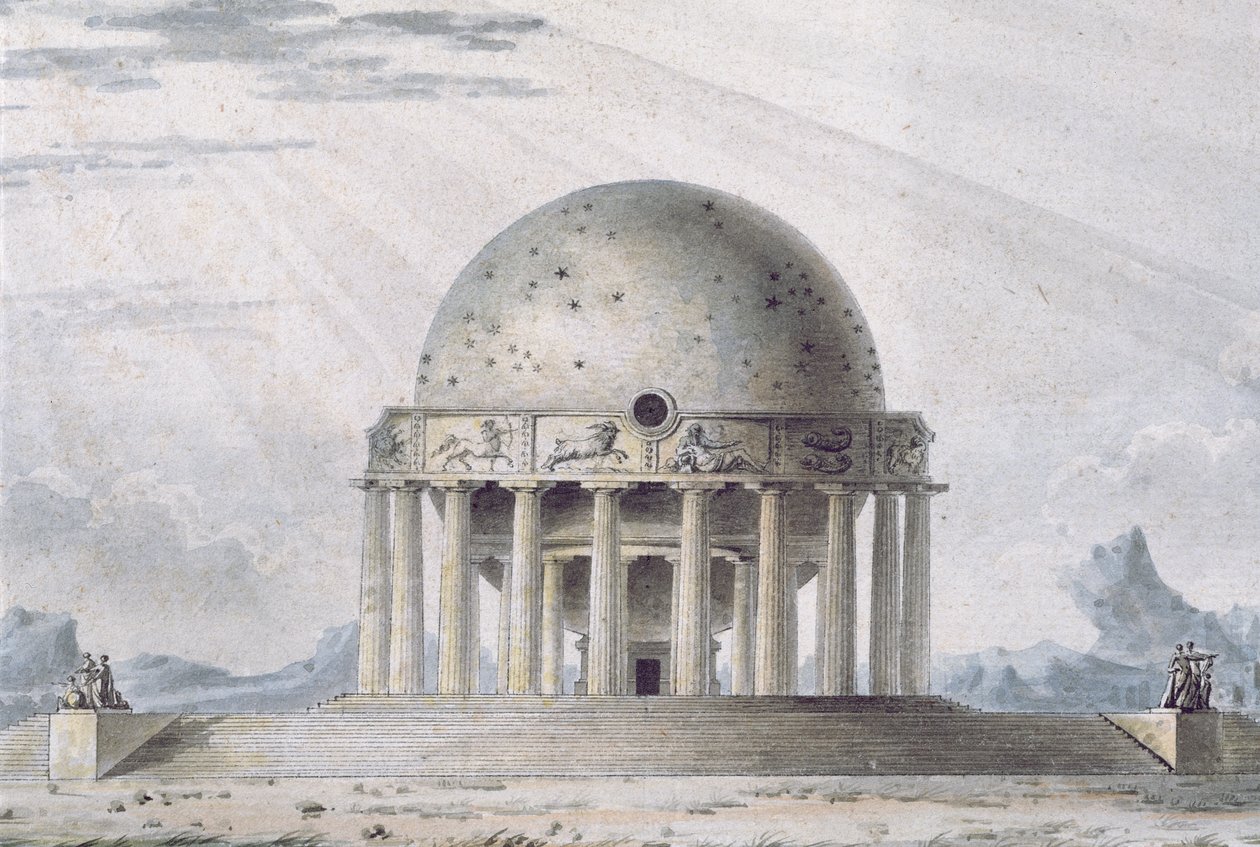 Projekt domu dla kosmopolity, 1783 (detal) (zob. też 195241-195242, 196724-196726) autorstwa Antoine Laurent Thomas Vaudoyer