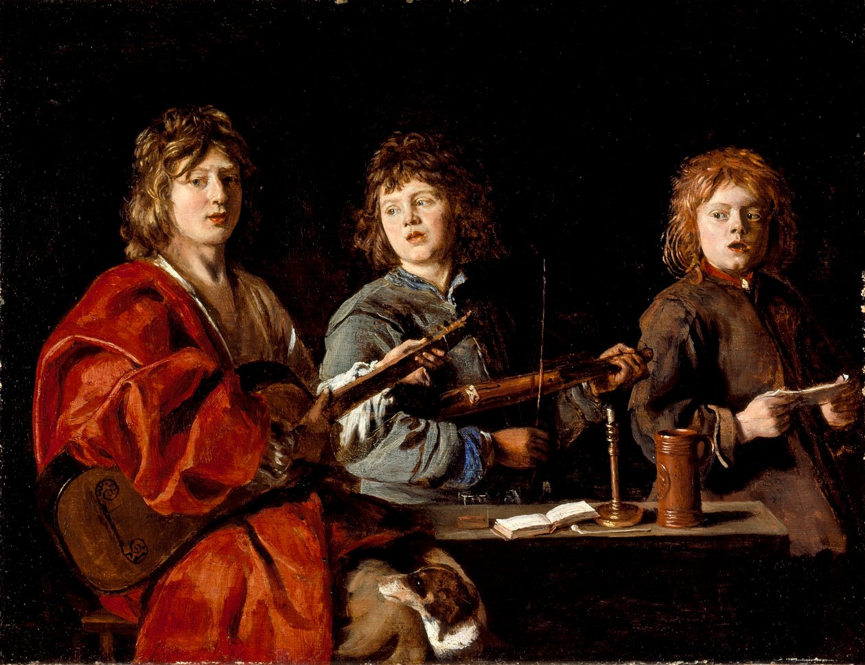 Francuski:  Trois jeunes musiciens Trzech młodych muzyków autorstwa Antoine Le Nain