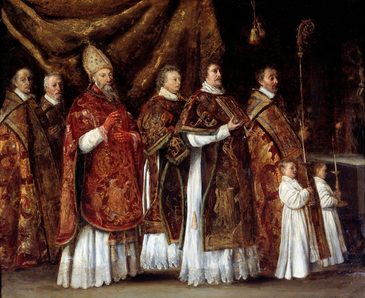 Msza pontyfikalna lub wigilia wznosząca się do ołtarza lub procesji Obraz Antoine Le Nain (1600/1610-1648) autorstwa Antoine Le Nain