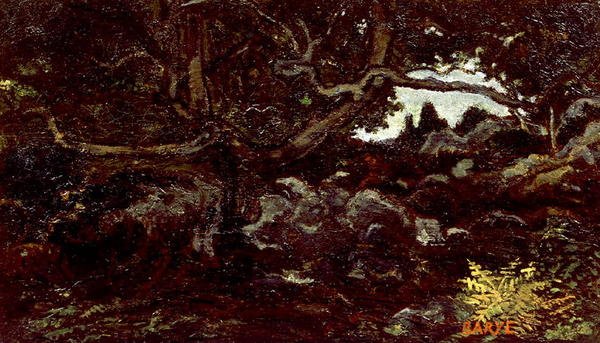 W lesie Fontainebleau (olej na płótnie) autorstwa Antoine Louis Barye