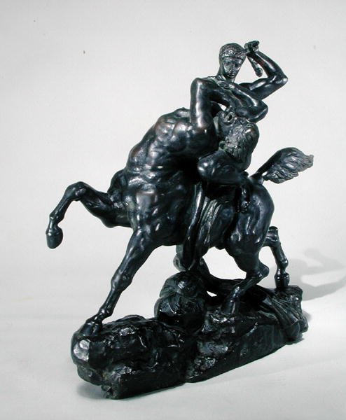 Tezeusz Combating the Centaur Bienor (brąz) (widok z przodu) autorstwa Antoine Louis Barye