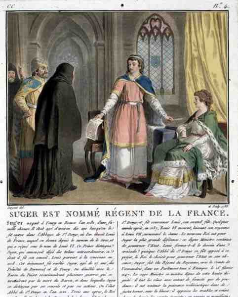 Opat Suger (1082-1152) zostaje mianowany regentem Francji, 1788 autorstwa Antoine Louis Francois Sergent Marceau